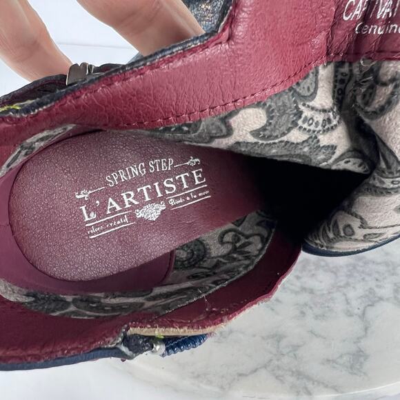 NEW L'Artiste By Spring Step 38 Captivate Women's Leather Block Heel Boots - Picture 12 of 14